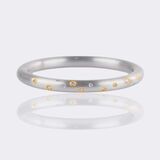 Platinum Bangle Bracelet with Diamonds - image 2