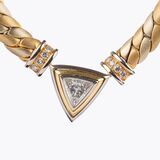 Bicolour Gold Necklace with Trillant Diamond - image 2