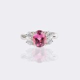 Diamond Pink Tourmaline Ring - image 1