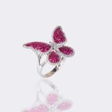 Elegant Ruby Diamond Ring 'Butterfly' - image 1
