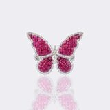 Elegant Ruby Diamond Ring 'Butterfly' - image 3