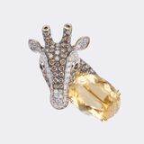 Citrine Diamond Brooch 'Giraffe' - image 1