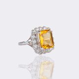 Citrine Ring with Diamonds - image 1