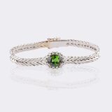 Whitegold Bracelet with Tourmalines and Diamonds - image 1