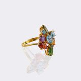 Coloured Stone Brooch with Ring - image 3