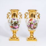 A Pair of rare Empire Vases with Splendid Flower Painting - image 1