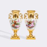 A Pair of rare Empire Vases with Splendid Flower Painting - image 2
