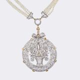 Highcarat Diamond Pendant on Pearl Necklace - image 1