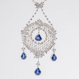 Fine Sapphire Diamond Necklace - image 1