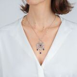 Fine Sapphire Diamond Necklace - image 3