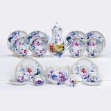 A Modern Coffee Service 'Blue-colored flower' for 6 Persons