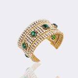 Bangle With Green Pâte De Verre Stones - image 1