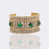 Bangle With Green Pâte De Verre Stones - image 2