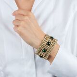 Bangle With Green Pâte De Verre Stones - image 4