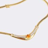 Gold Necklace with Citrine and Diamonds - image 3
