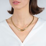 Gold Necklace with Citrine and Diamonds - image 4