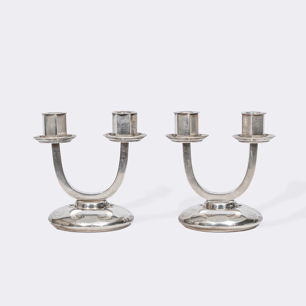 Paar Art-déco Kerzenleuchter