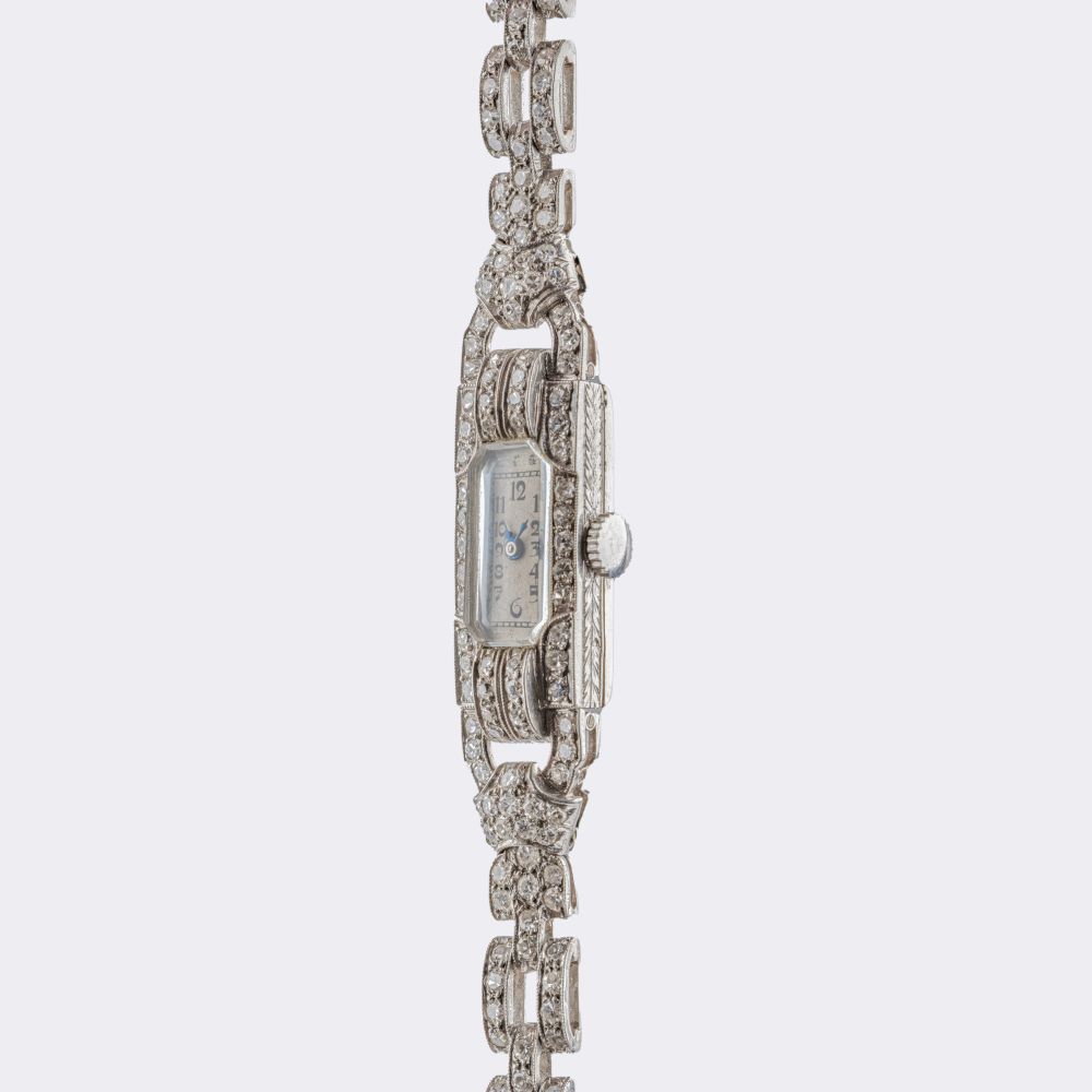 Art Déco Damen-Armbanduhr mit Diamanten - Bild 2