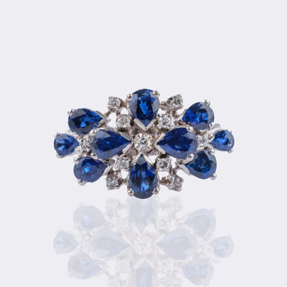 Saphir Diamant Ring