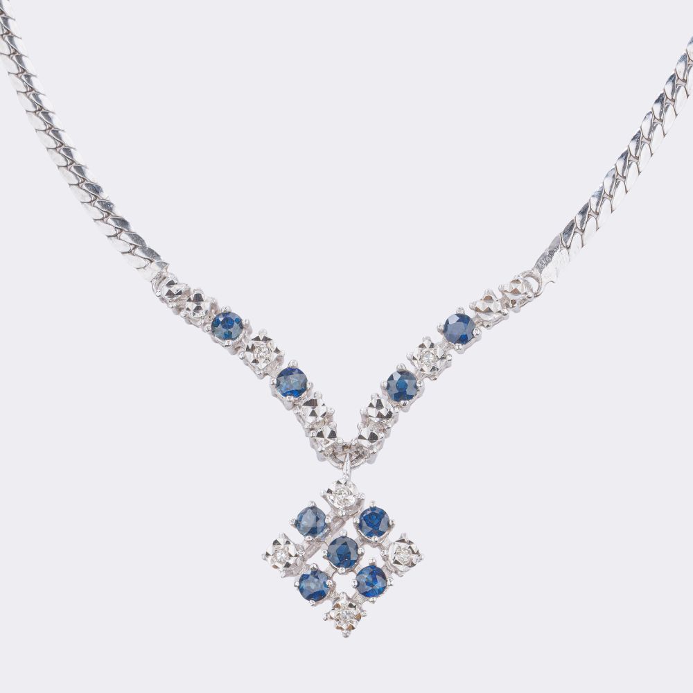 Vintage Saphir Diamant Collier
