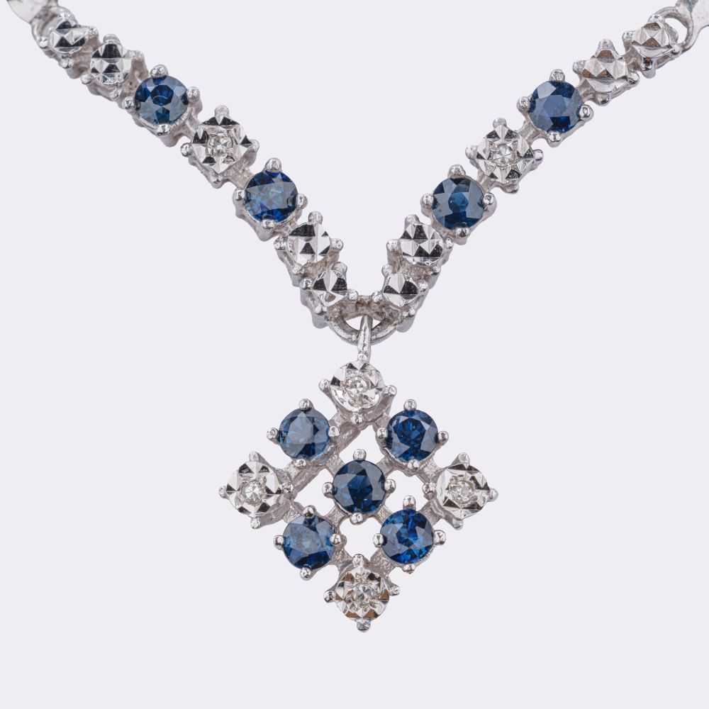Vintage Saphir Diamant Collier - Bild 2