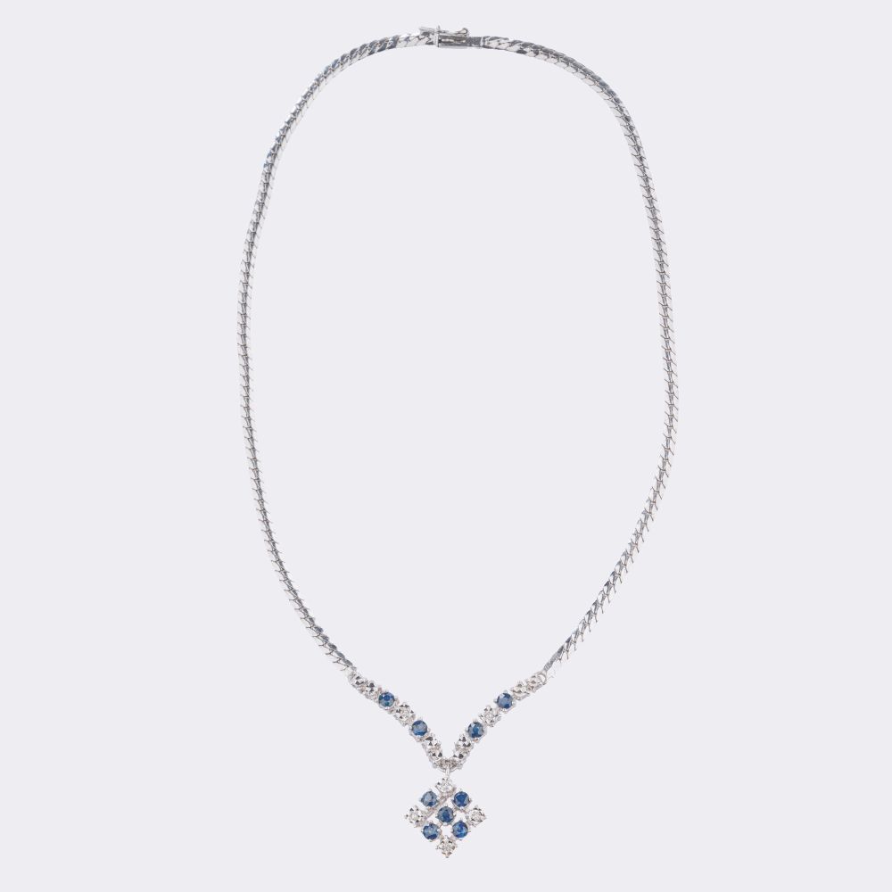 Vintage Saphir Diamant Collier - Bild 3