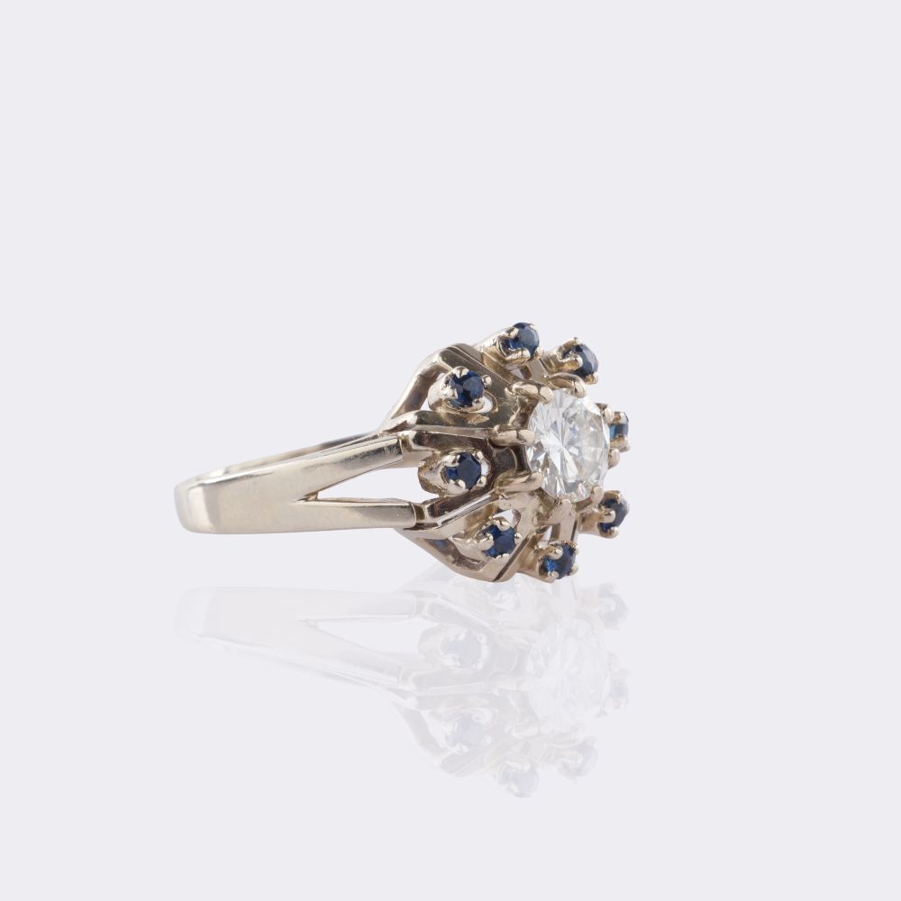 Brillant Ring mit Saphir-Besatz - Bild 2