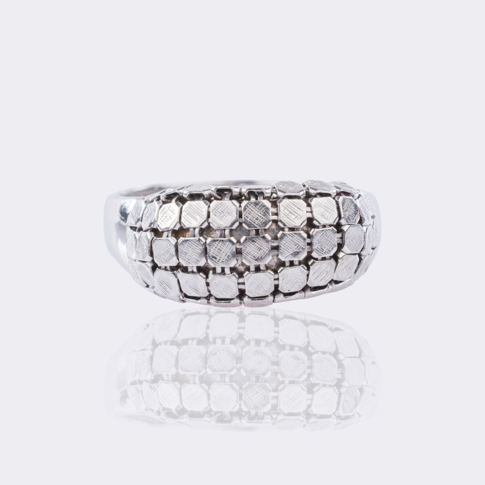 Ikonisches Weißgold-Set 'Pharao' mit Collier, Armband, Brosche und Ring - Bild 5