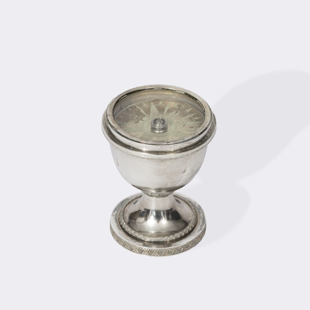 Reise-Silberkompass in Etui