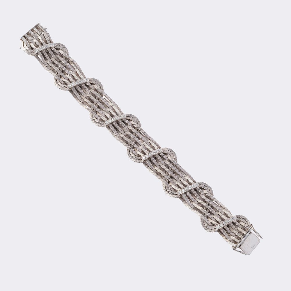 Vintage Goldarmband mit Brillant-Besatz - Bild 2