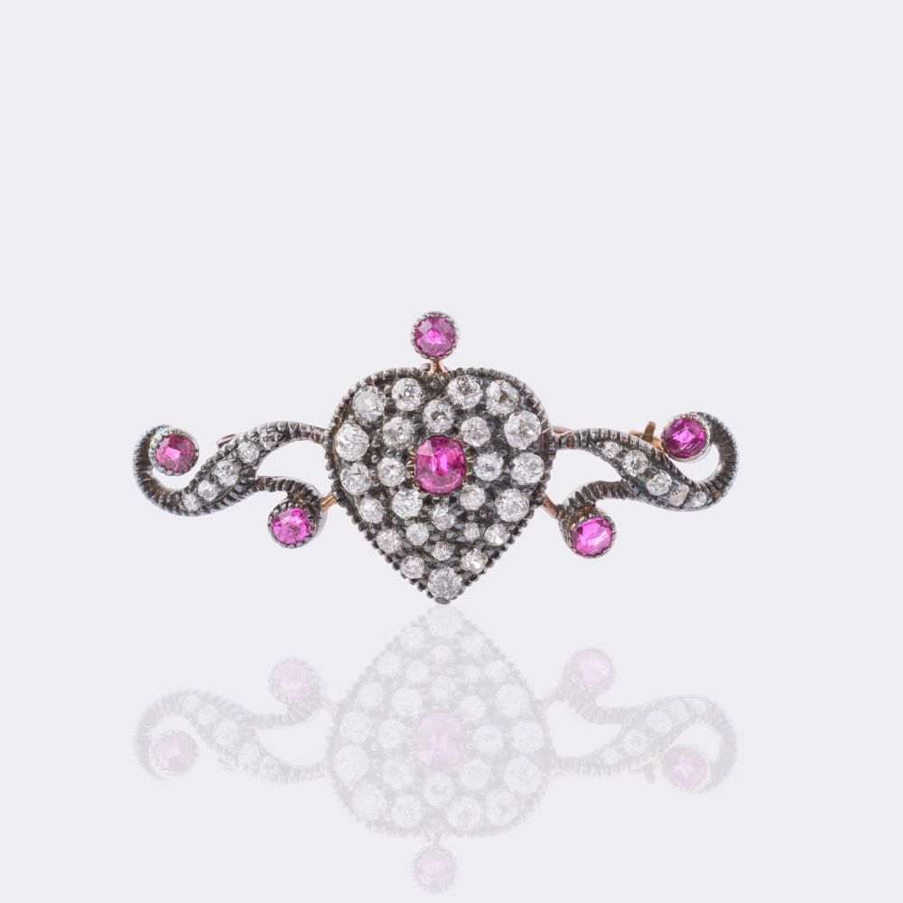 Fin de siècle Diamant Rubin Brosche
