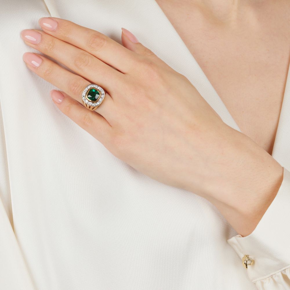 Vintage Turmalin Brillant Ring - Bild 3