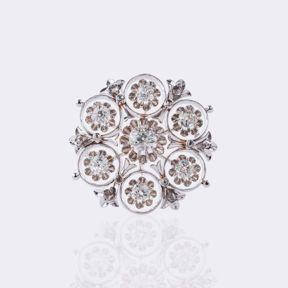 Rosettenbrosche mit Altschliffdiamanten