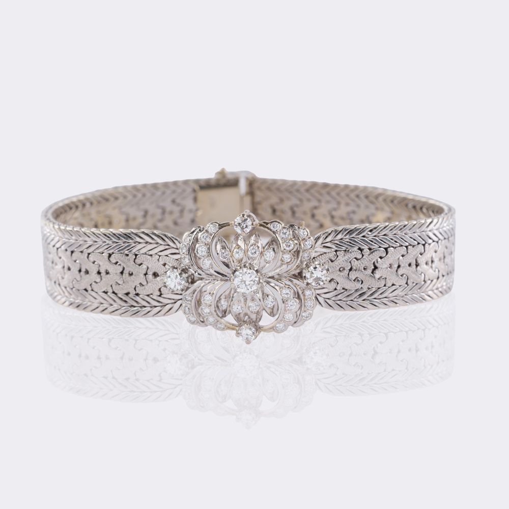 Vintage Weißgold Armband mit Diamanten