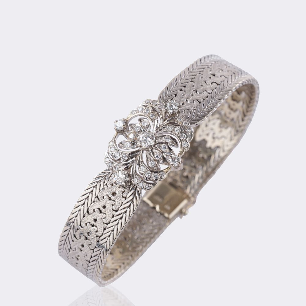 Vintage Weißgold Armband mit Diamanten - Bild 2