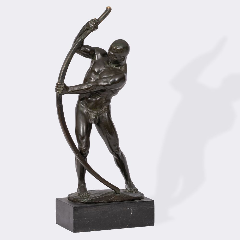 Imposante große Figur 'Bogenspanner'