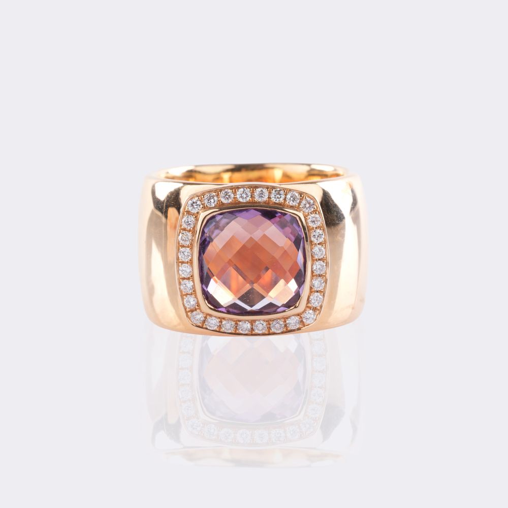 Amethyst Bandring mit Brillant-Besatz - Bild 3