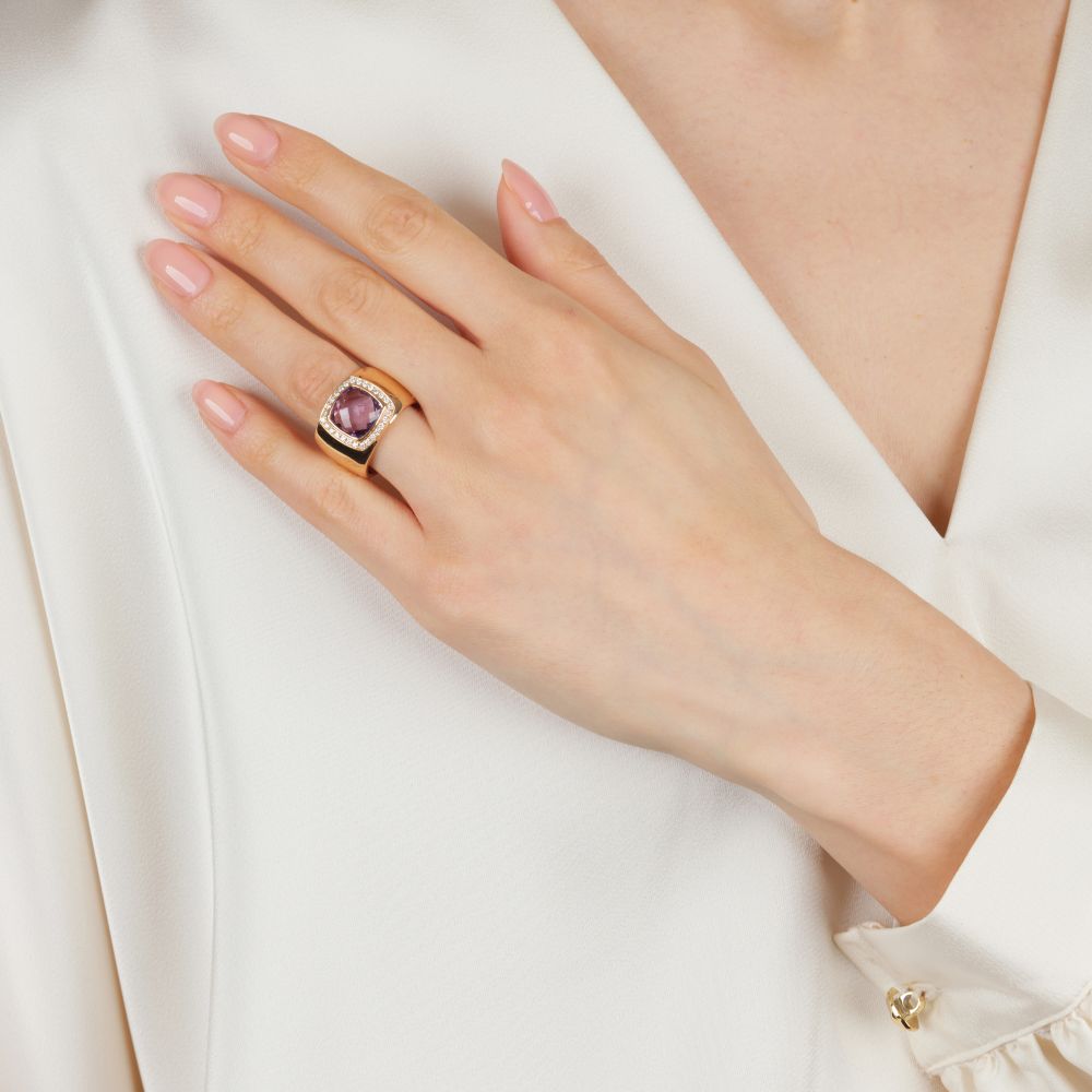 Amethyst Bandring mit Brillant-Besatz - Bild 4