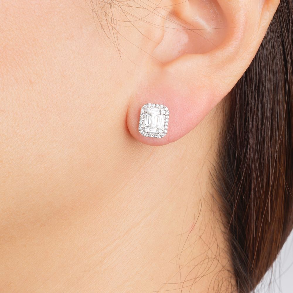 Paar Diamant Ohrstecker - Bild 2