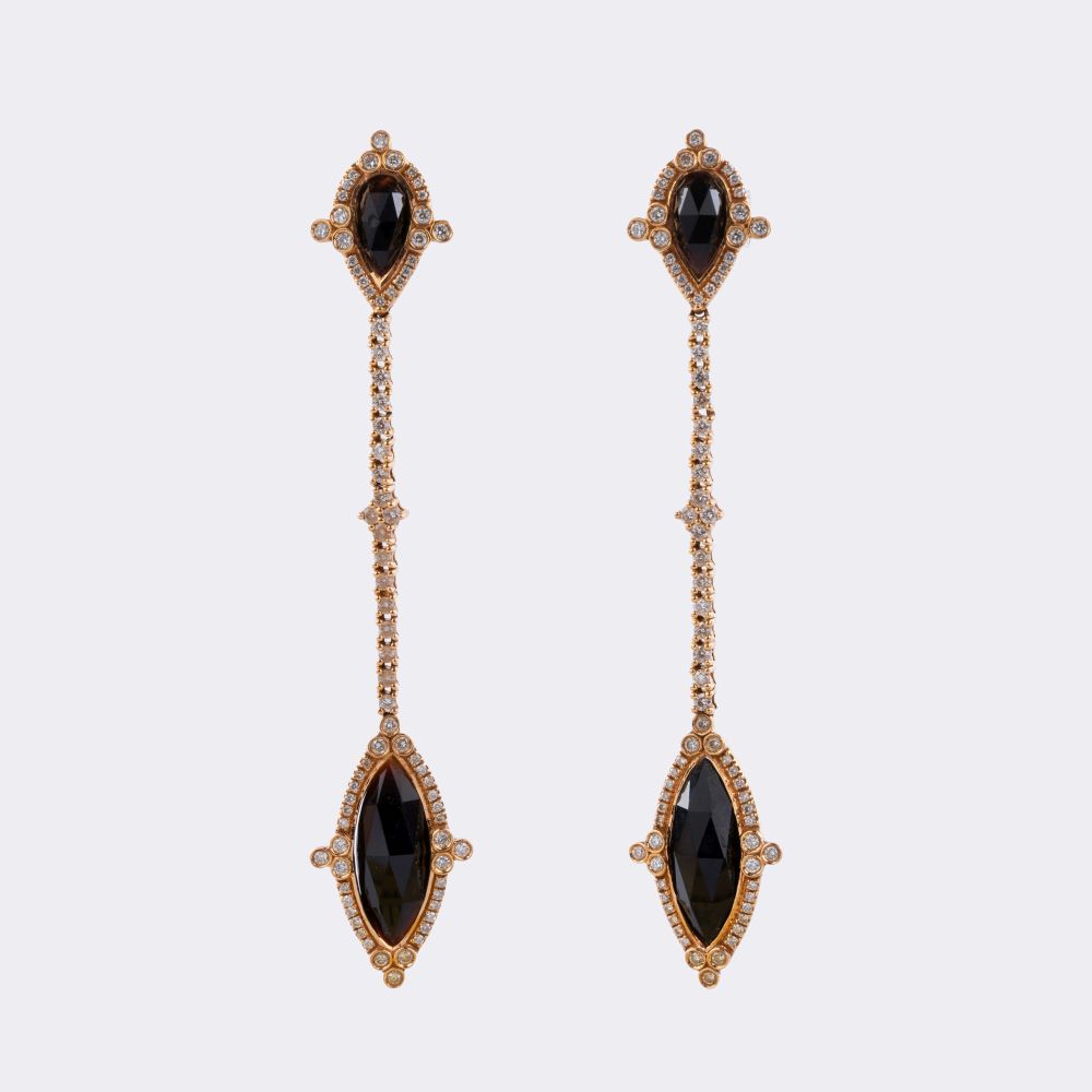 Paar Brillant Smoky Quarz Ohrhänger