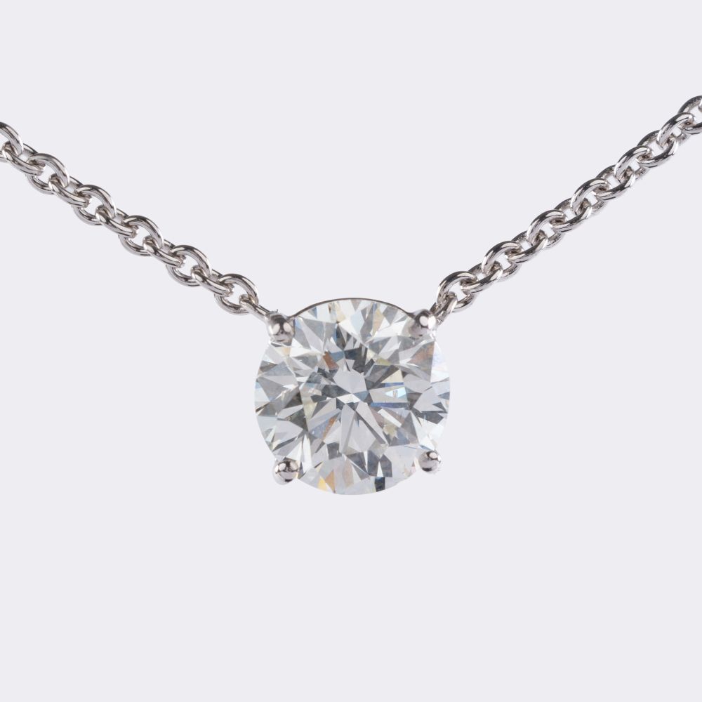 Hochkarätiger Solitär Anhänger an Kette - Bild 2