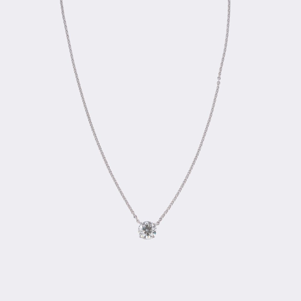 Hochkarätiger Solitär Anhänger an Kette - Bild 3