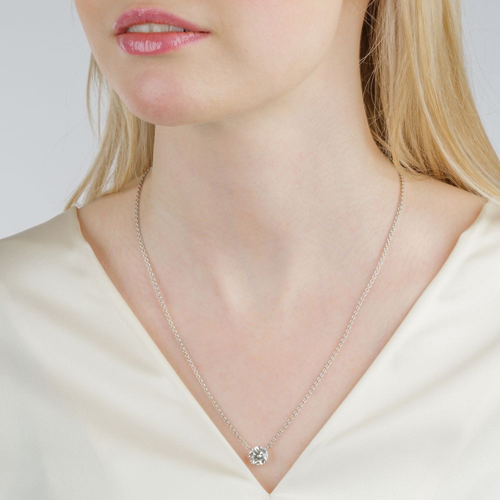 Hochkarätiger Solitär Anhänger an Kette - Bild 4