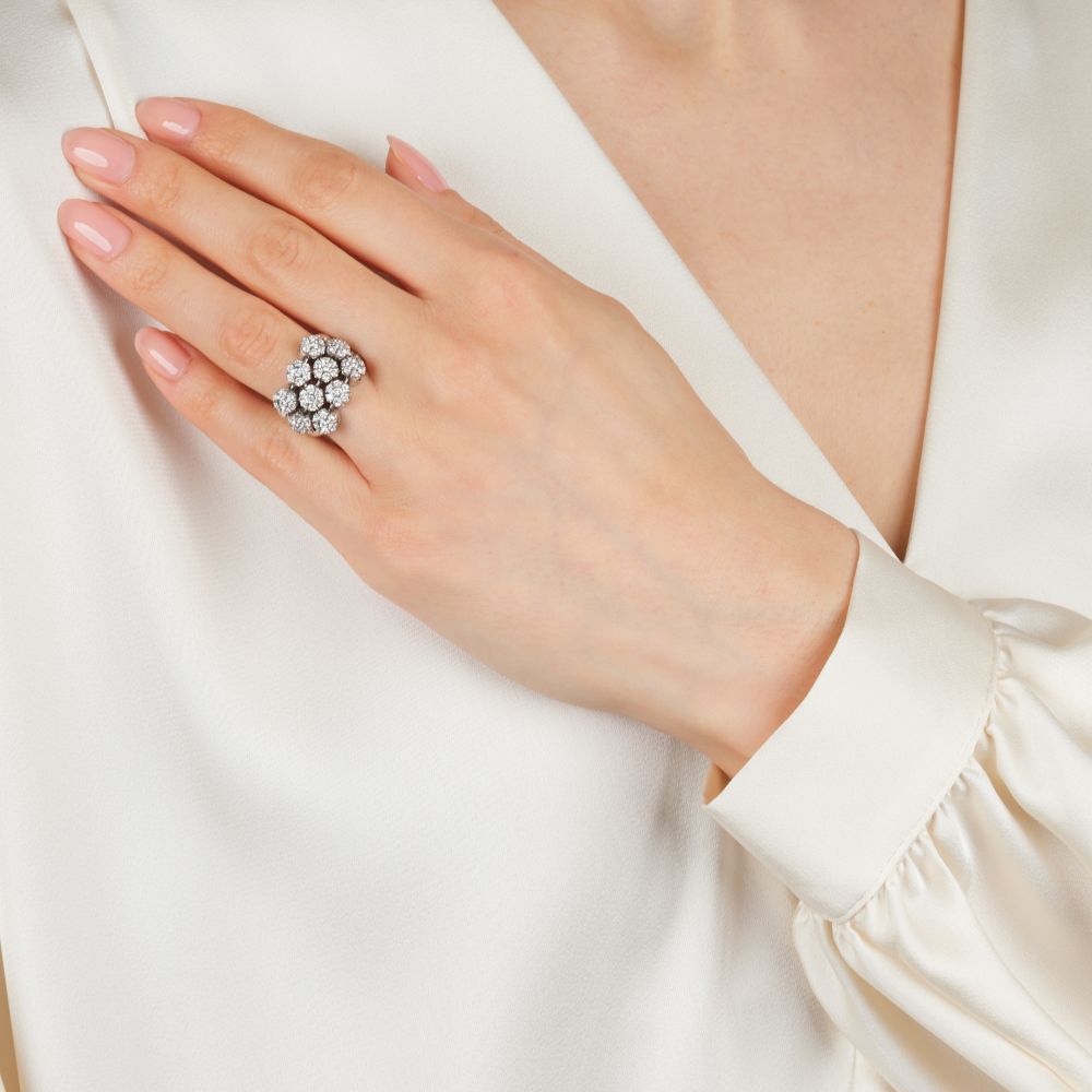 Brillant Ring mit Blüten - Bild 5