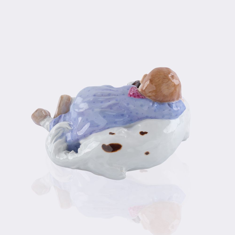 Kind, auf einem Hund schlafend - Bild 3