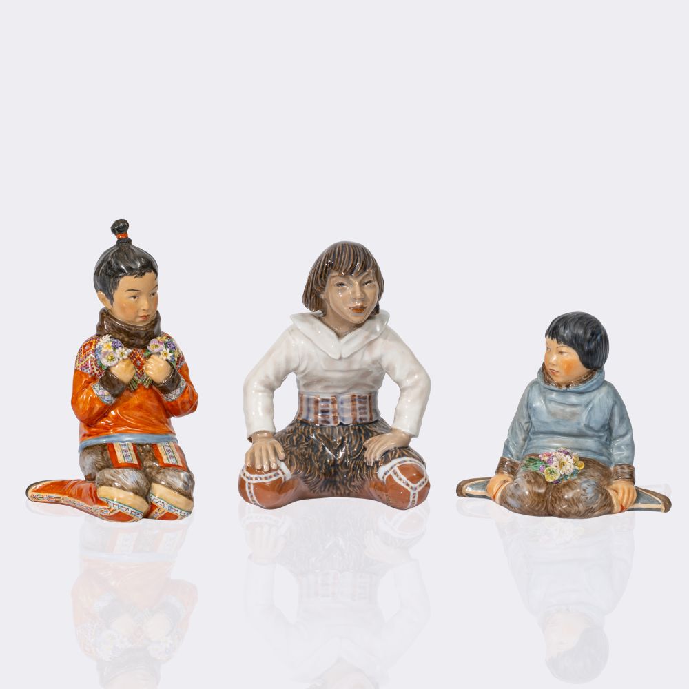 Drei grönländische Kinder