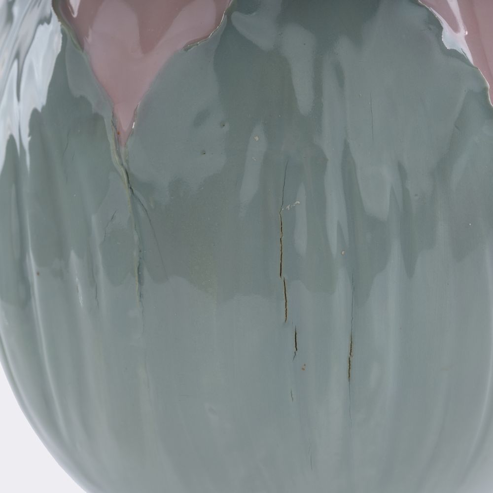 Jugendstil-Vase mit Blattrelief - Bild 3