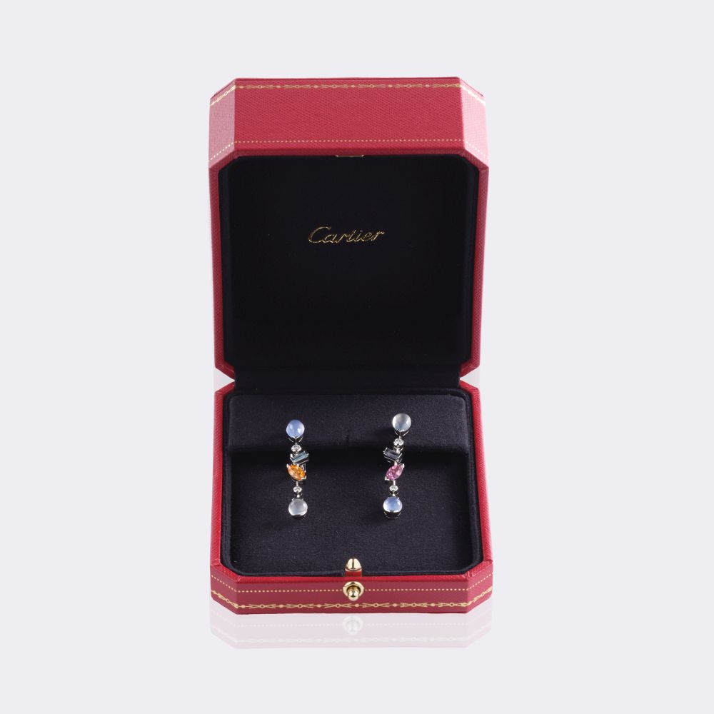 Paar Ohrringe 'Meli Melo' mit Edelstein-Besatz - Bild 3