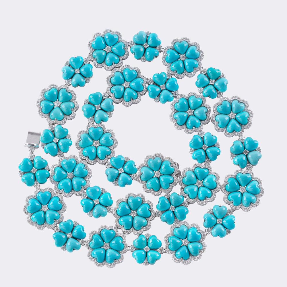 Türkis Brillant Collier 'Rose de Tourquoise' - Bild 2