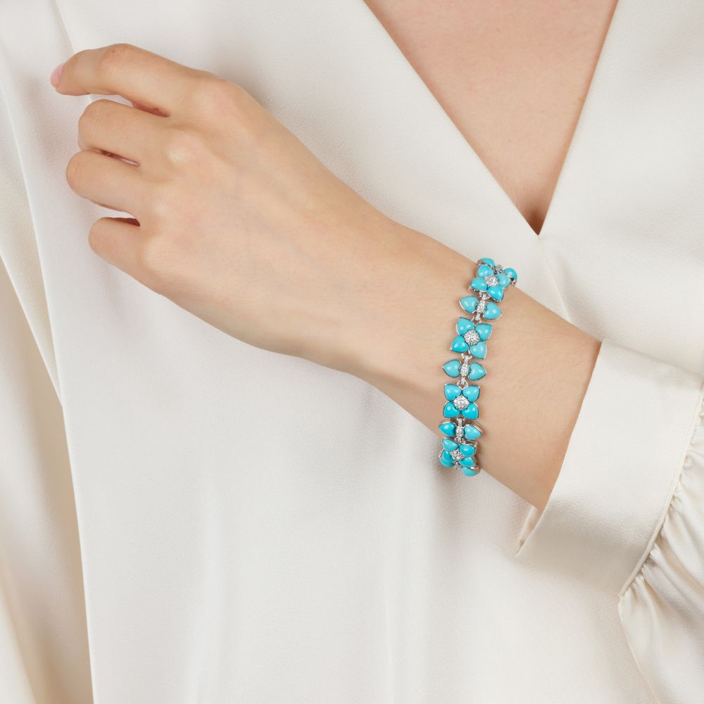 Türkis Brillant Armband 'Fleur de Tourquoise' - Bild 5